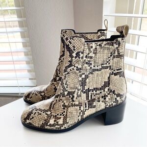 NORDSTROM Hazina Animal Print Leather Chelsea Boots NEW Size 6